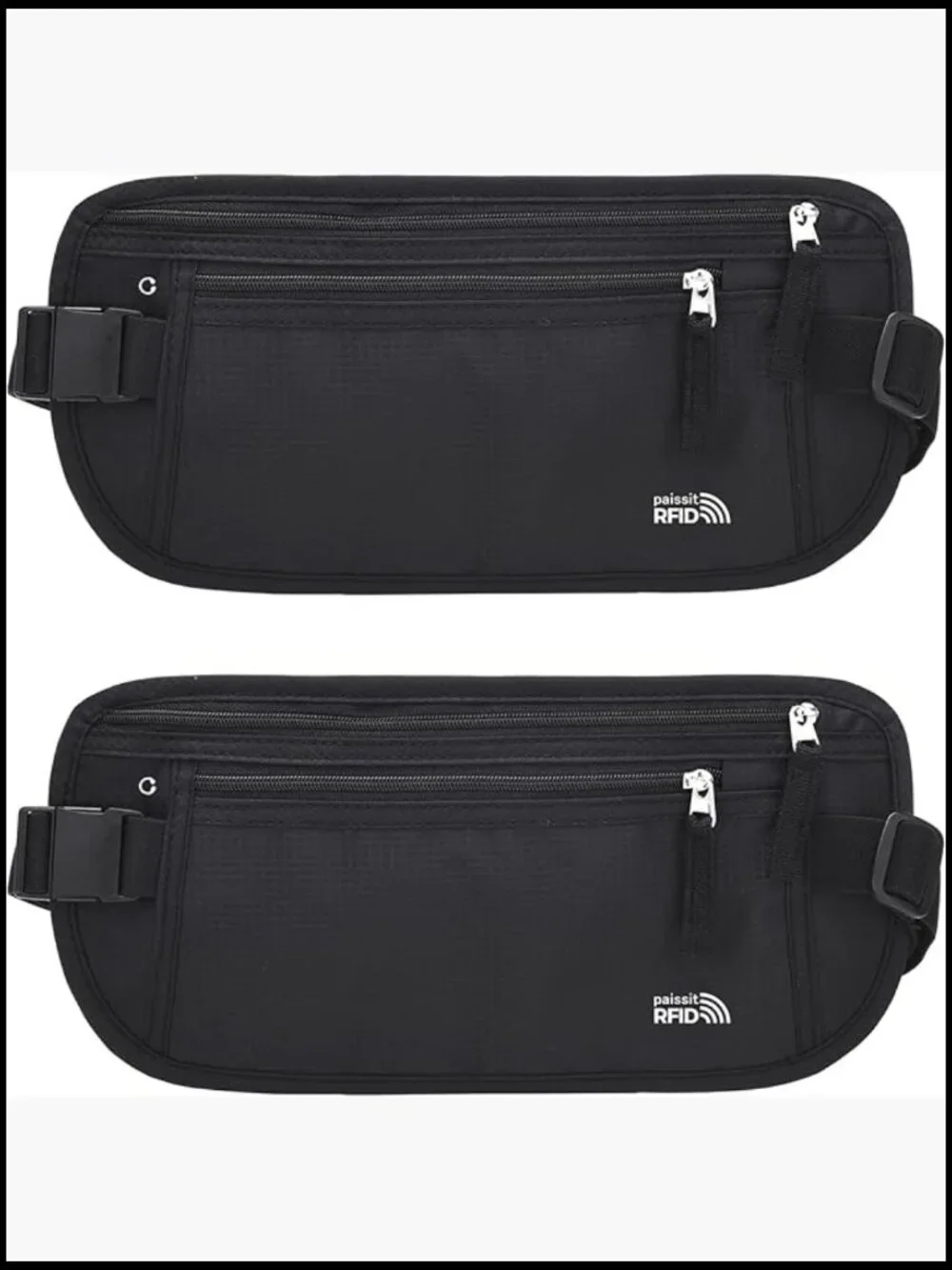 Slim Passport Holder RFID Blocking Travel Money Belt Adjustable Strap Waist